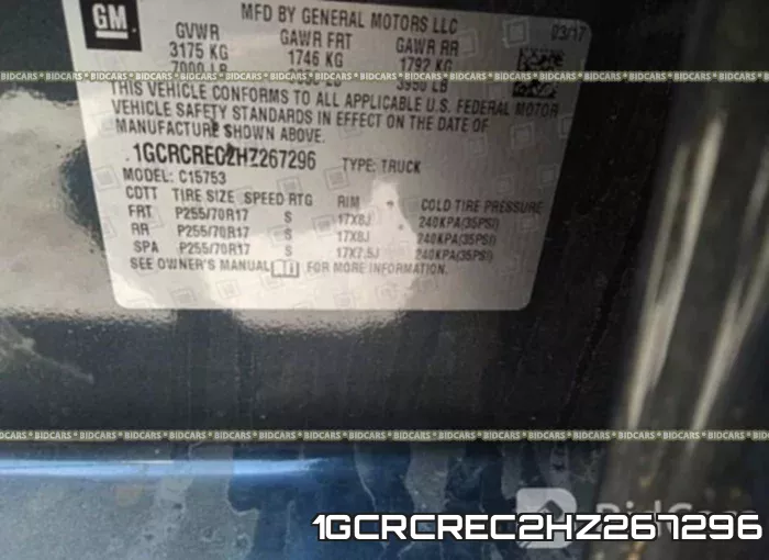 1GCRCREC2HZ267296 фото 10