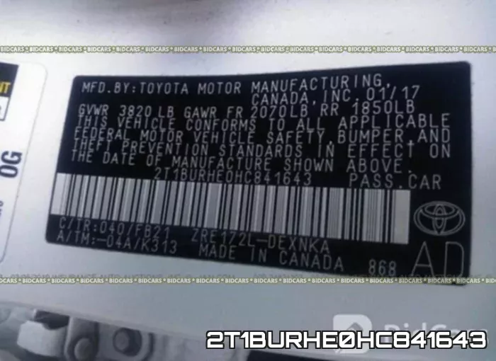 2T1BURHE0HC841643 фото 10