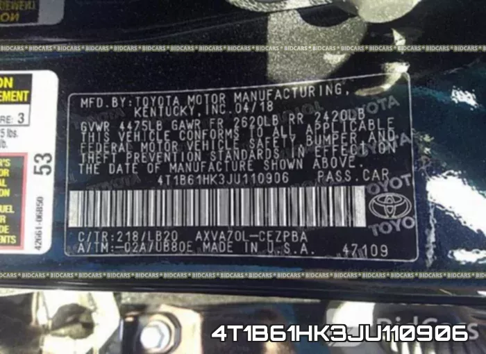 4T1B61HK3JU110906 фото 10