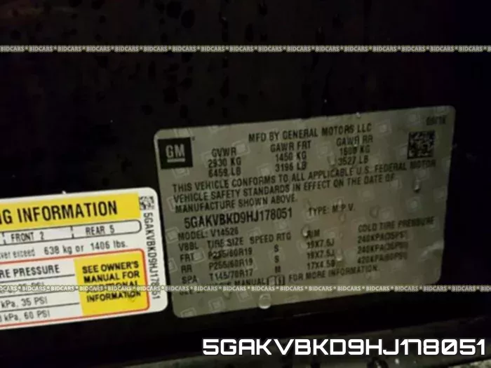 5GAKVBKD9HJ178051 фото 2