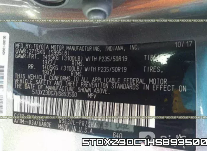 5TDXZ3DC7HS893500 фото 9