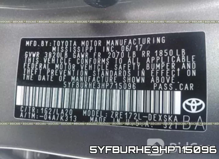 5YFBURHE3HP715096 фото 10