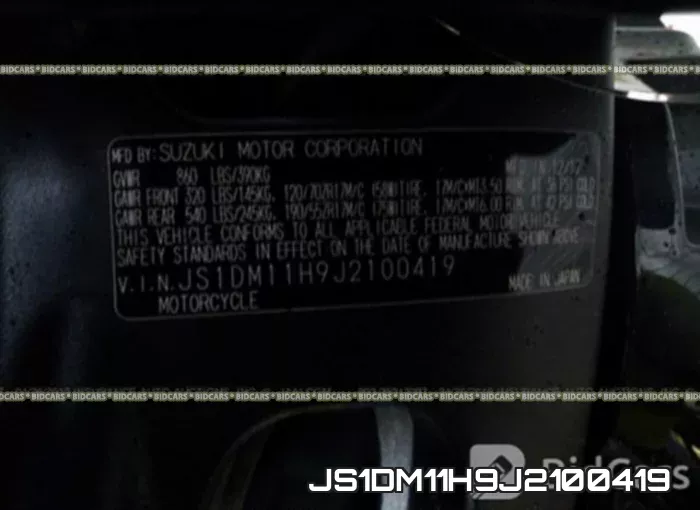 JS1DM11H9J2100419 фото 2