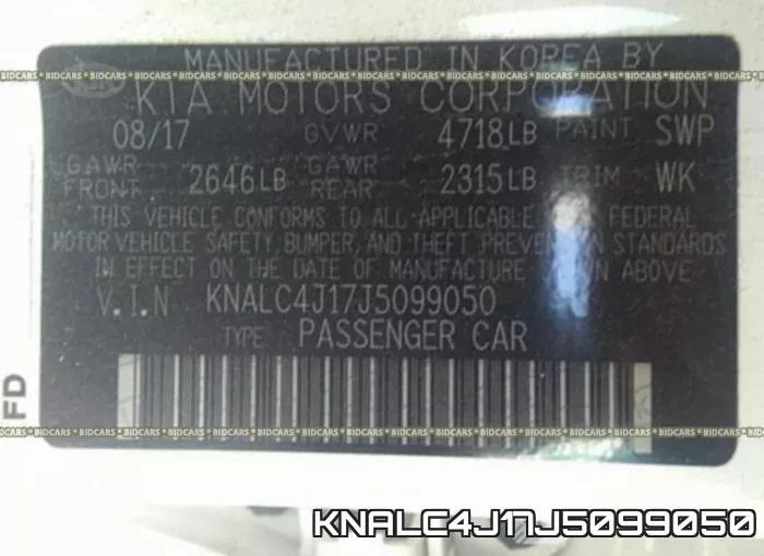 KNALC4J17J5099050 фото 10
