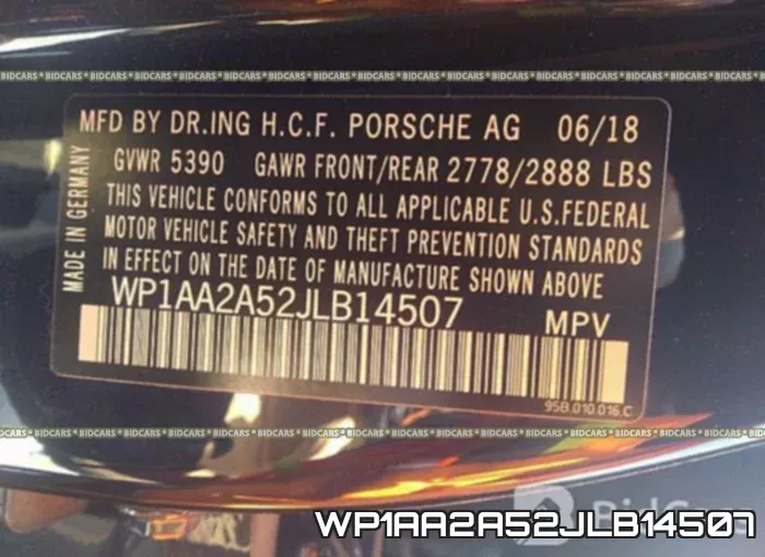 WP1AA2A52JLB14507 фото 10