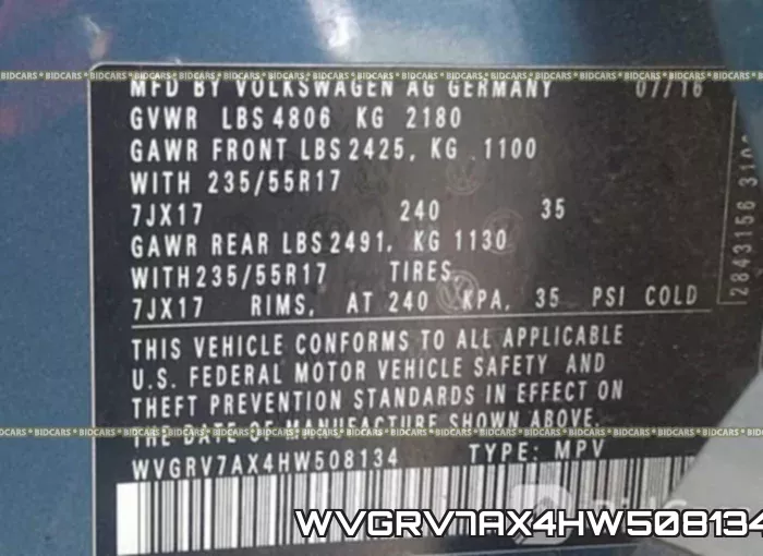WVGRV7AX4HW508134 фото 10