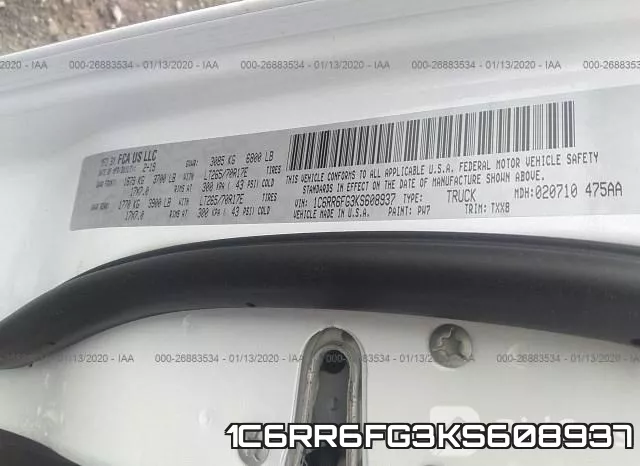 1C6RR6FG3KS608937 фото 7