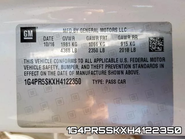 1G4PR5SKXH4122350 фото 2