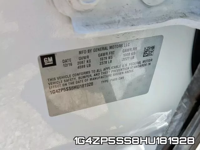 1G4ZP5SS8HU181928 фото 2
