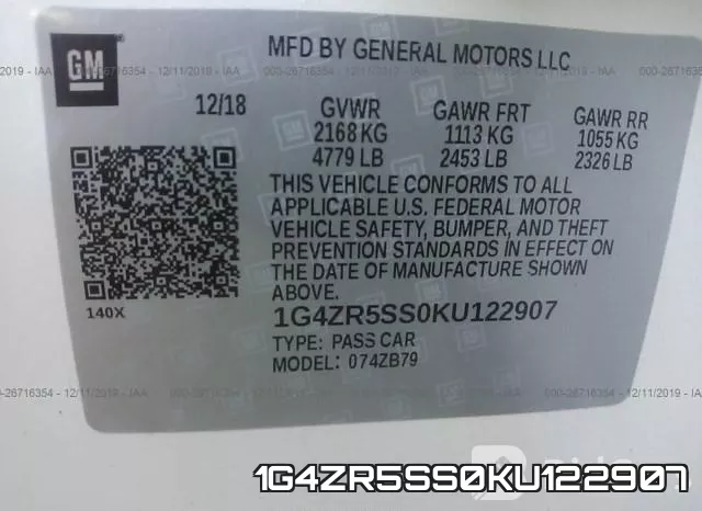 1G4ZR5SS0KU122907 фото 9