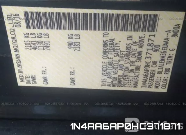 1N4AA6AP0HC371871 фото 7