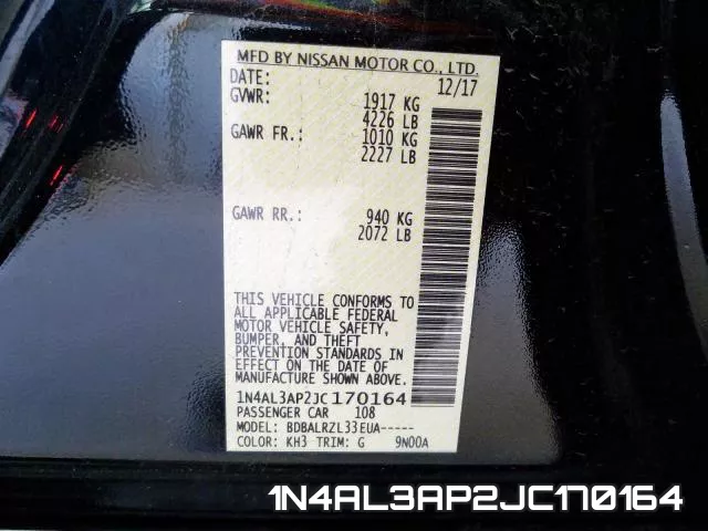 1N4AL3AP2JC170164 фото 2