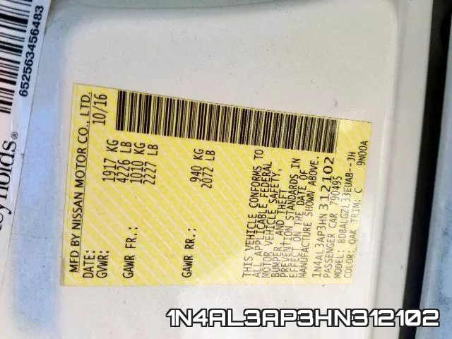 1N4AL3AP3HN312102 фото 2