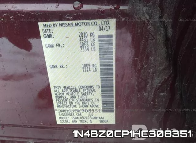 1N4BZ0CP1HC308351 фото 10