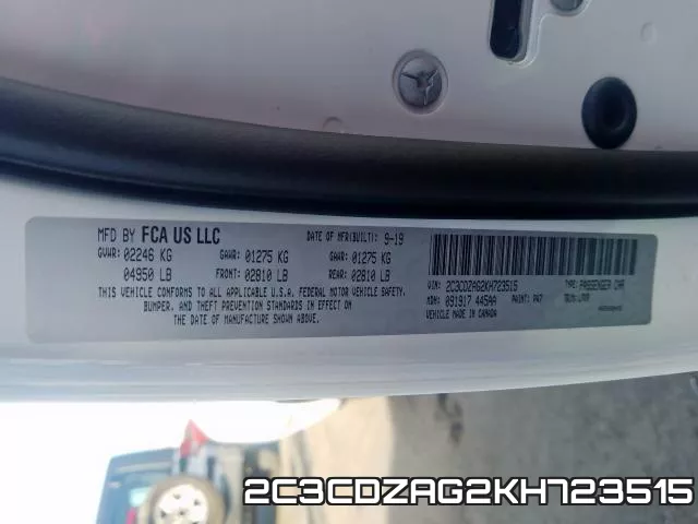2C3CDZAG2KH723515 фото 2