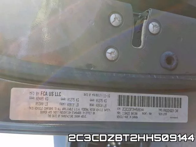 2C3CDZBT2HH509144 фото 2