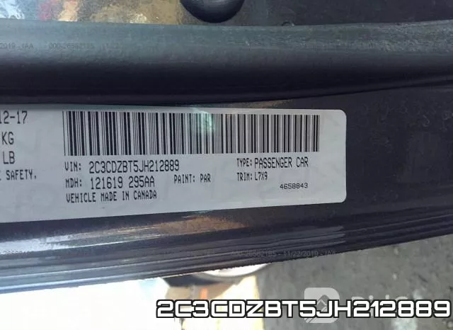 2C3CDZBT5JH212889 фото 8