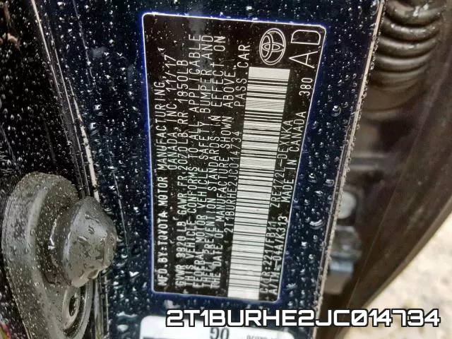 2T1BURHE2JC014734 фото 2