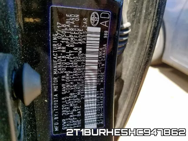 2T1BURHE5HC947862 фото 2