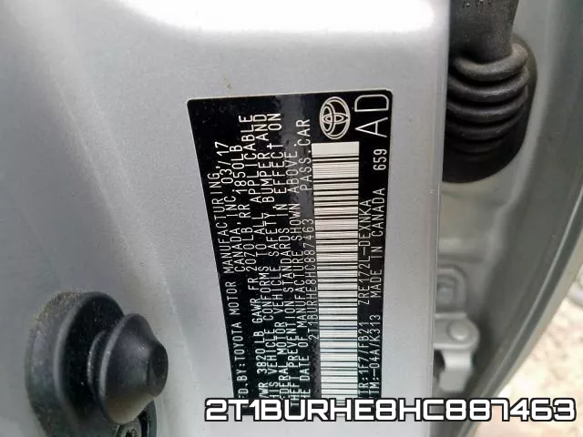 2T1BURHE8HC887463 фото 2