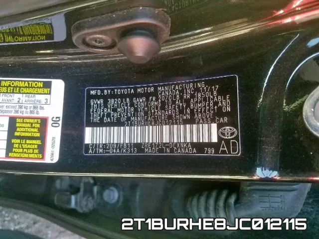 2T1BURHE8JC012115 фото 2