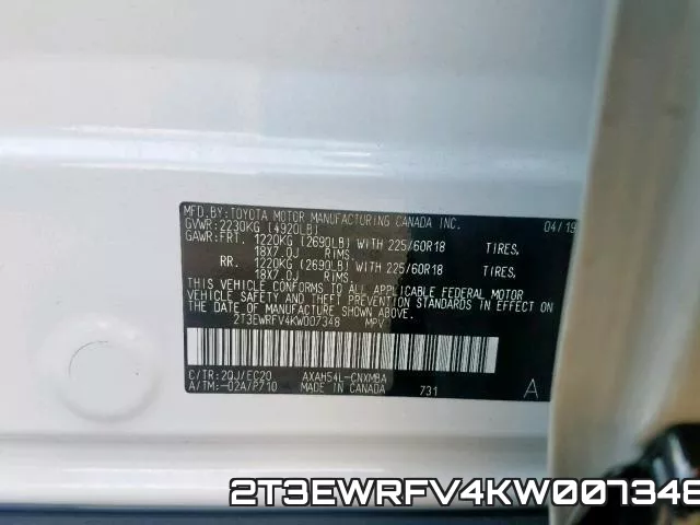 2T3EWRFV4KW007348 фото 2
