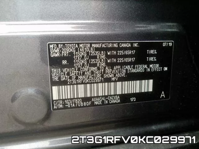 2T3G1RFV0KC029971 фото 2