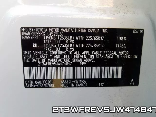 2T3WFREV5JW474847 фото 2
