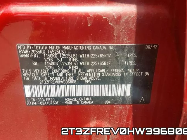 2T3ZFREV0HW396808 фото 2