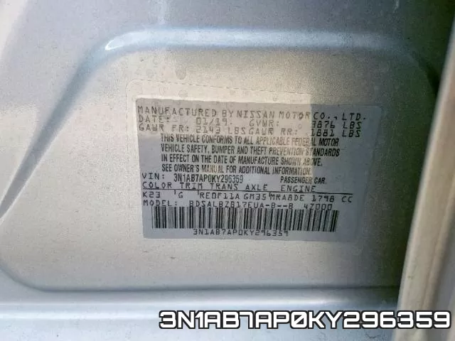 3N1AB7AP0KY296359 фото 2