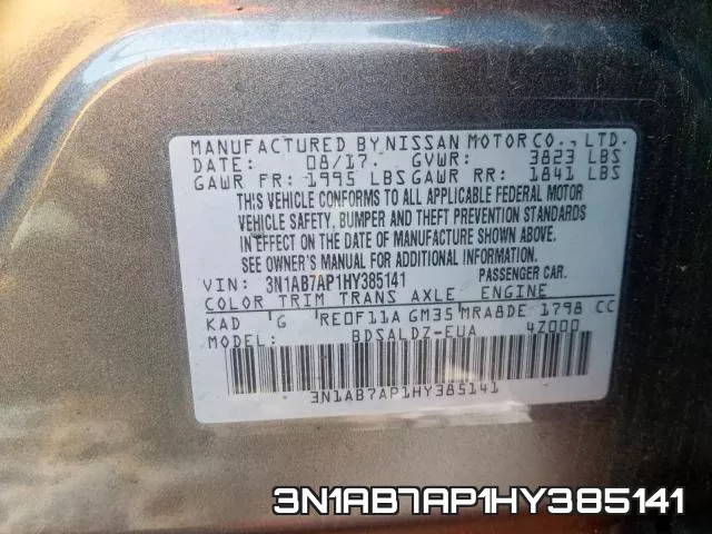 3N1AB7AP1HY385141 фото 2