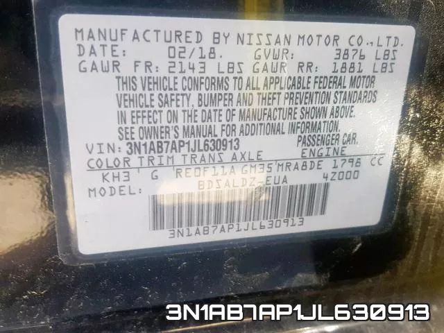 3N1AB7AP1JL630913 фото 2