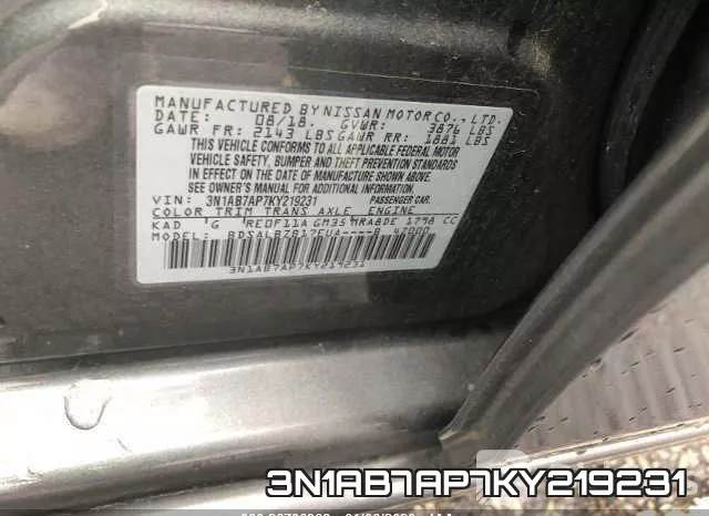 3N1AB7AP7KY219231 фото 7
