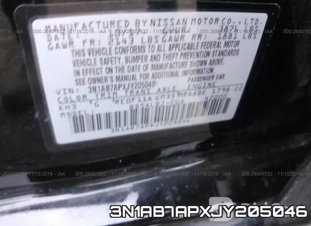 3N1AB7APXJY205046 фото 8