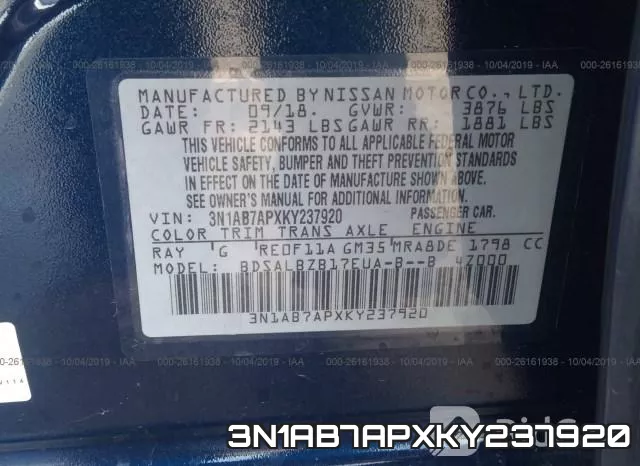 3N1AB7APXKY237920 фото 9