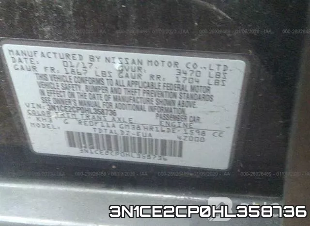 3N1CE2CP0HL358736 фото 7
