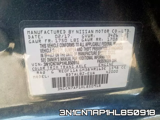 3N1CN7AP1HL850918 фото 2