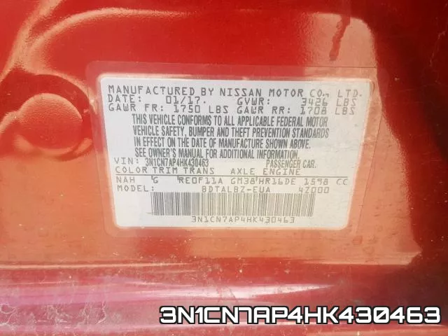 3N1CN7AP4HK430463 фото 2