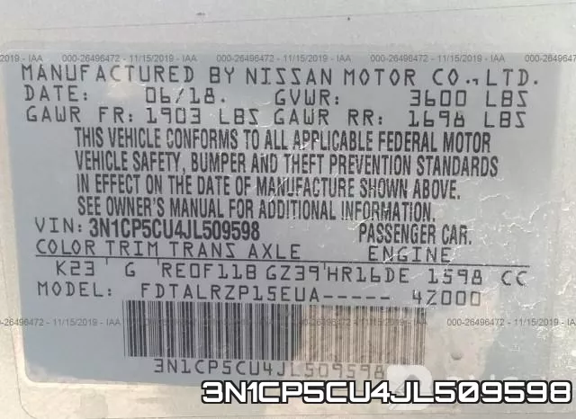 3N1CP5CU4JL509598 фото 10
