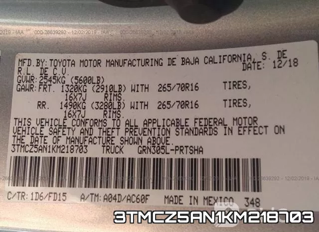3TMCZ5AN1KM218703 фото 8