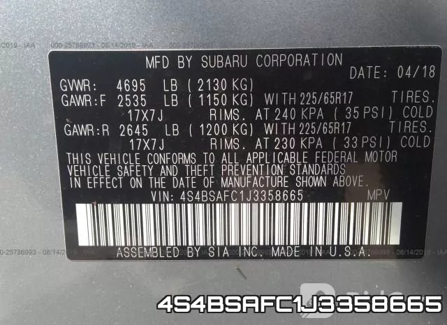 4S4BSAFC1J3358665 фото 10