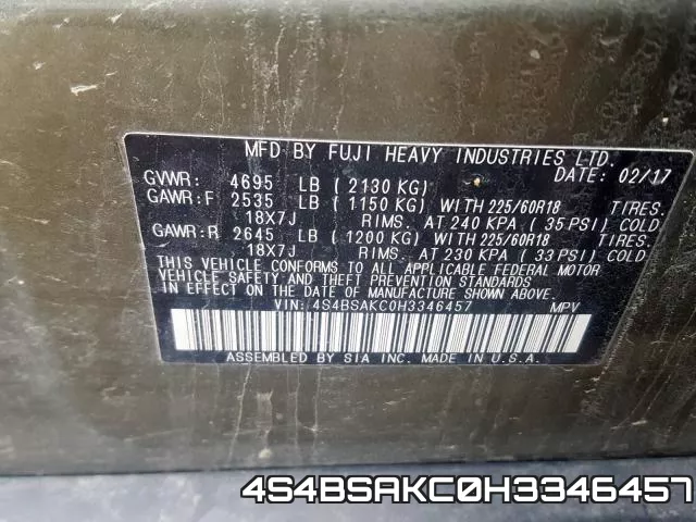 4S4BSAKC0H3346457 фото 2