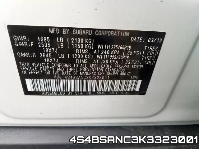 4S4BSANC3K3323001 фото 2