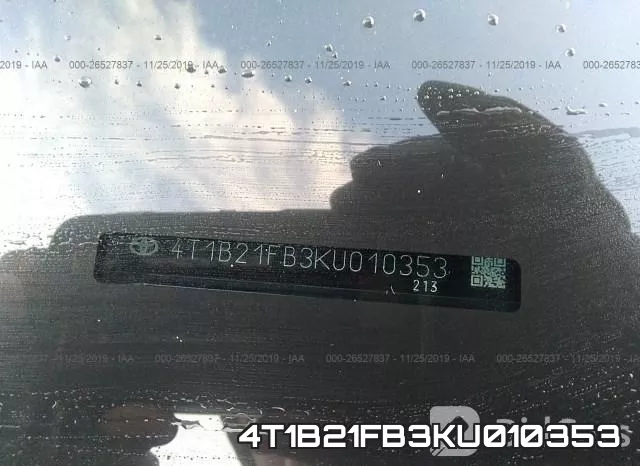 4T1B21FB3KU010353 фото 10