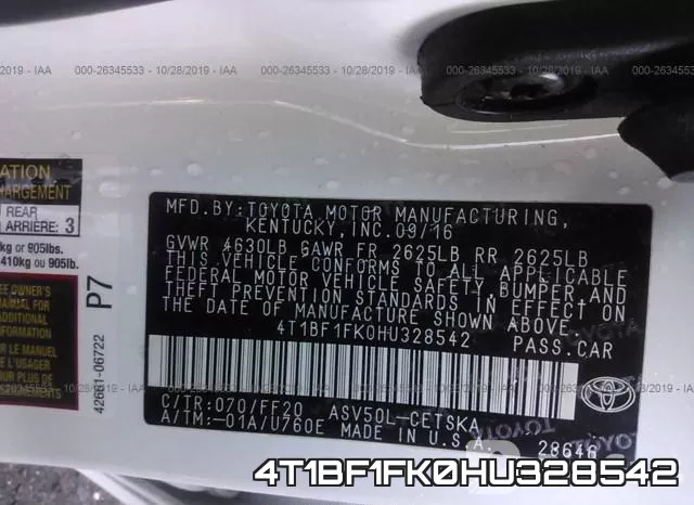 4T1BF1FK0HU328542 фото 10