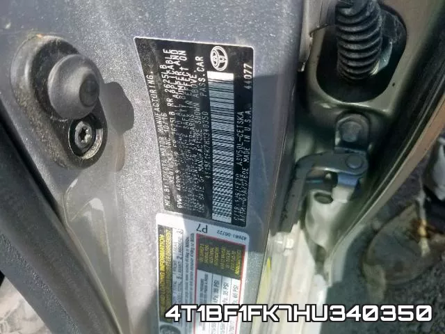 4T1BF1FK7HU340350 фото 2