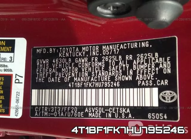 4T1BF1FK7HU795246 фото 8