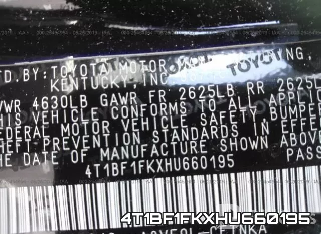 4T1BF1FKXHU660195 фото 8