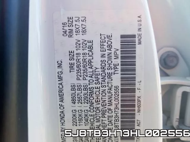 5J8TB3H73HL002556 фото 2
