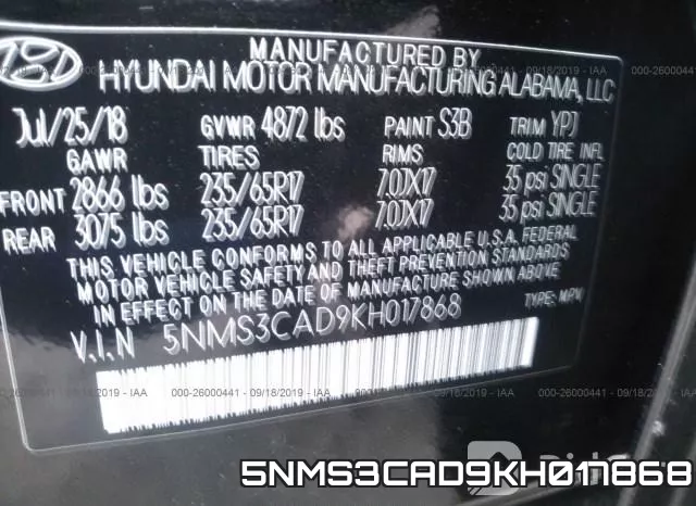 5NMS3CAD9KH017868 фото 10